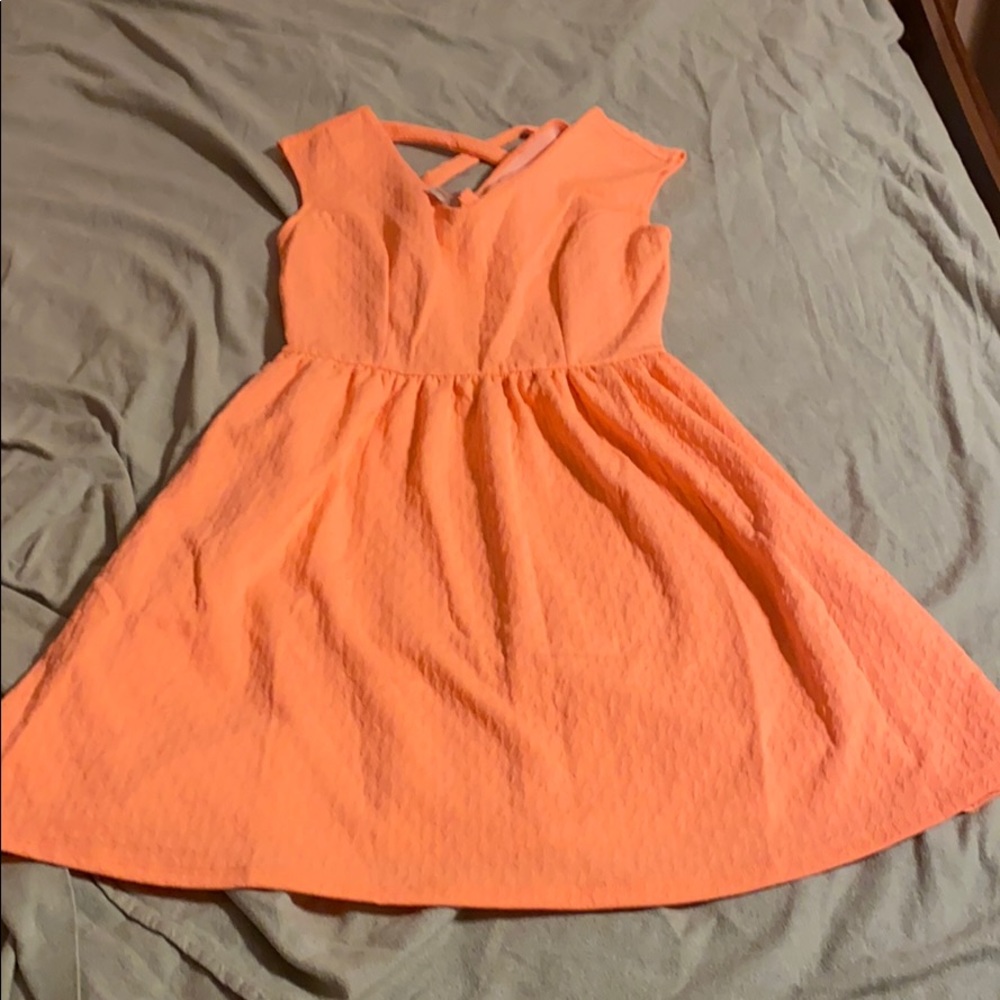 Midi peach knee length dress